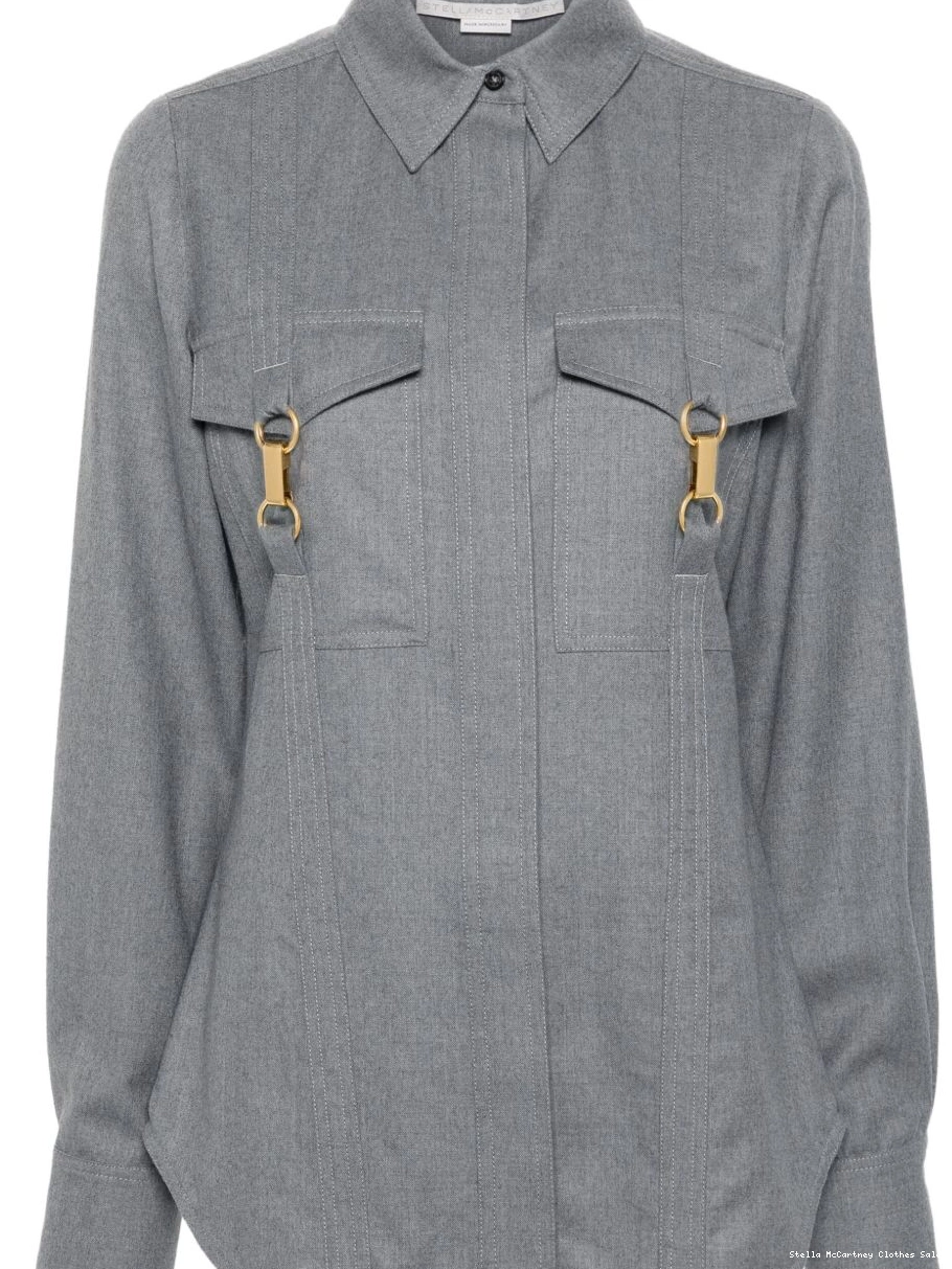 Cheap wool shirt Stella McCartney Women clasp-embellished 0813